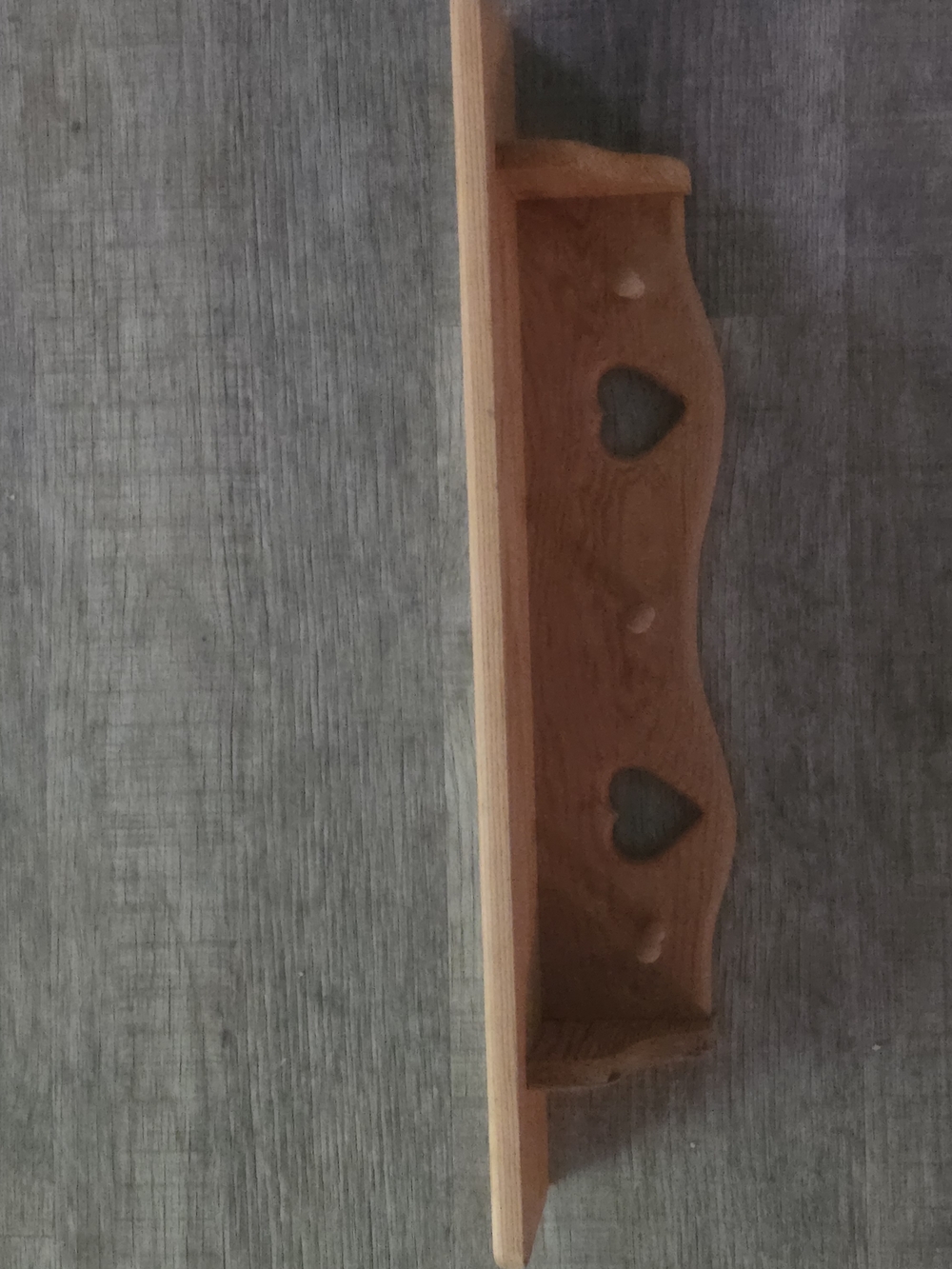 Wooden Heart Cutout Wall Shelf - Natural Wood